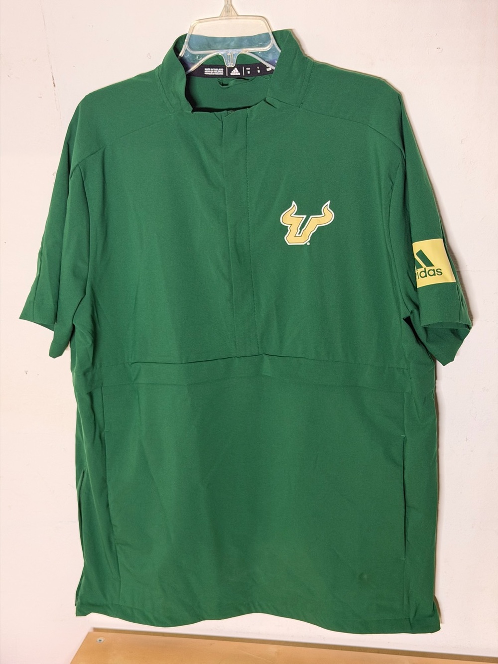 adidas USF Bulls Short Sleeve Quarter Zip Sideline Jacket Men’s M Green